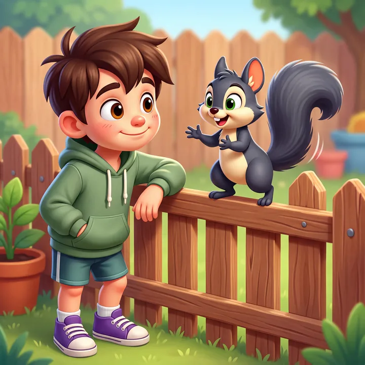 Sage and Busy the squirrel working together in a cheerful, easy rhythm