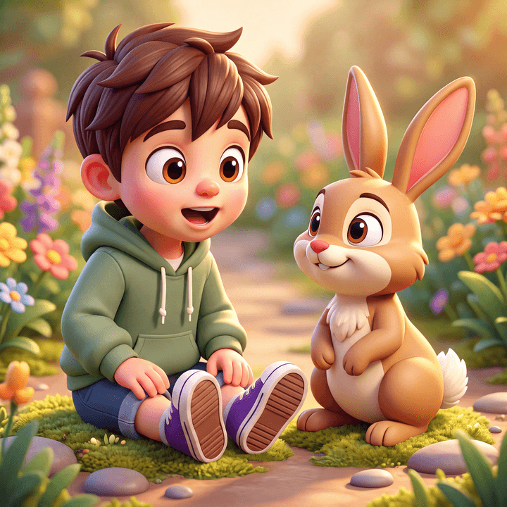 Sage meets Flash the rabbit